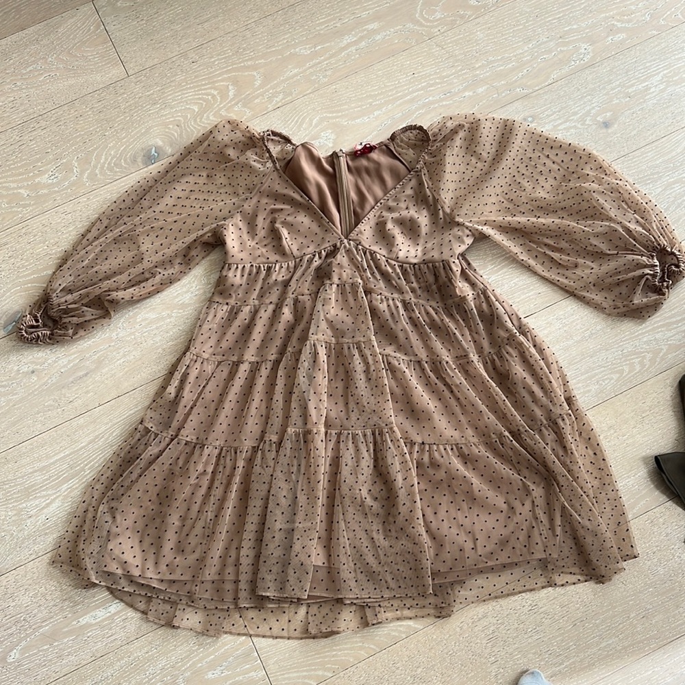 Staud mini polka dot tulle dress